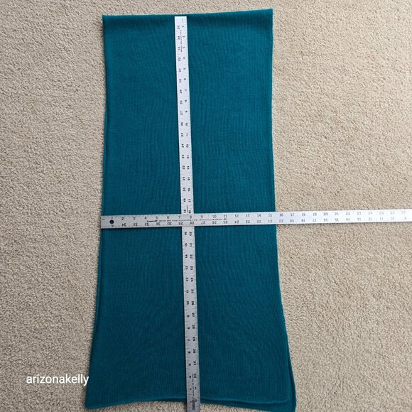 NWOT Portolano Cashmere Knit Teal Blue Scarf - Picture 8 of 9